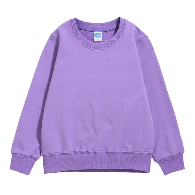 Gubotare Chandails Molletonnés pour Tout-Petits Garçons, Chandail à Enfiler pour Enfants à Col Rond, Chandail Molletonné pour Garçons (Violet, 7-9 Ans)