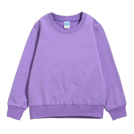 

Zlekejiko Kids Child Toddler Baby Boys Girls Solid Patchwork Long Sleeve Cotton Sweatshirt Pullover Tops Blouse Outfits Clothes