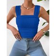 thumbnail image 4 of IWEMEK Women's Sleeveless Top 2-Piece Elegant Classic Black Tank Tops Groovy Royal Blue Stretch Summer Tees Size XL, 4 of 8