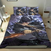 Cartoon 3 Piece Bedding Set Solo Leveling Comforter Set Cute Duvet Cover Sets Super Soft Girls Bedding Set Kids Bedroom Gifts,1 Duvet Cover with 2 Pillowcases Twin