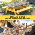 thumbnail image 6 of Spring Flowers Table Cloths for 5 Foot Rectangle Tables, Farmhouse Black Plaid Wood Grain Patio Waterproof Elastic Fitted Tablecloths, Washable Rectangular Table Cover for Camping, 6 of 8
