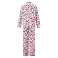 thumbnail image 5 of AIGUR Matching Mommy and Me Sleepwear, Candy Cane  Bow Print Button Down Long Sleeve Pajama Set, 5 of 10