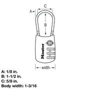 Master Lock TSA Approved 3 Dial Combination Resettable Luggage Lock, Color Variety, 2 Pack, Combination Lock