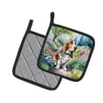 thumbnail image 2 of Basset Hound Spring Garden Pair of Pot Holders, 2 of 5