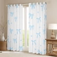 thumbnail image 2 of Feelyou Kawaii Bowknot Ribbon Blackout Curtains Set of 2 (52x84 Each) for Girl, Love Heart Blue Window Curtains, Cartoon Princess Style Curtains and Drapes, Black Out Curtains Decor, 2 of 6