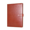 A4 Multifunction PU Loose-leaf Office Files Folder with Inside Storage Pocket for Files Organization (Brown)