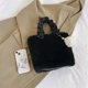 thumbnail image 3 of Bolso mullido para mujer con colgante de bola de piel, Bolso de hombro peludo para viaje de compras, 3 of 6