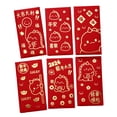 thumbnail image 3 of Sobres rojos de año Nuevo Lunar chino, 6 uds., sobres para dinero en efectivo, 6 diseños, sobres para efectivo, Hong Bao para graduación y cumpleaños Estilo E, 3 of 9