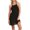 Black, variant on Sngxgn Dresses for Women Front Tie Cap Sleeves V Neck Midi Bodycon Dress(White,XL)
