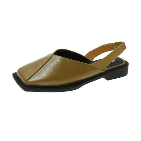 CHOII 50% Clearance Women s Square Toe Slight Wedge Slippers Comfortable Women s Orthopedic Sandals Shoes Women s Shoes Sandals Ankle Strap Sandals Comfort Sandals Green/8