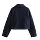 thumbnail image 4 of Chaquetas y abrigos casuales de manga larga sin capucha para mujer, chaqueta corta con cremallera y solapa de color liso de manga larga, parte superior de poliéster para mujer, 4 of 6