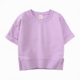thumbnail image 4 of NIEWTR Baby Girl Clothes Bubble Sleeve Embroidery T-shirt Tops Ruffle Stripe Shorts 2Pcs Toddler Girl Summer Outfit 6 12 18 24M 2T 3T 4T(Purple,12-24 Months), 4 of 5