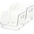 thumbnail image 3 of 2pcs Transparent Storage Bin Box Stackable Organizing Container Tabletop Makeup Storage Box, 3 of 5
