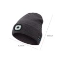 thumbnail image 1 of Chapeau Bluetooth 5.4 avec Lumière LED et Écouteurs Intégrés pour Activités Extérieures 1Pcs 8.66x8.26 Pouces Gris Rkxzt, 1 of 8