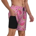 thumbnail image 2 of Kdxio Watermelon Print Men's Swim Trunks with Compression Liner 7 Inch Inseam Quick Dry Swim Shorts, 2 of 7