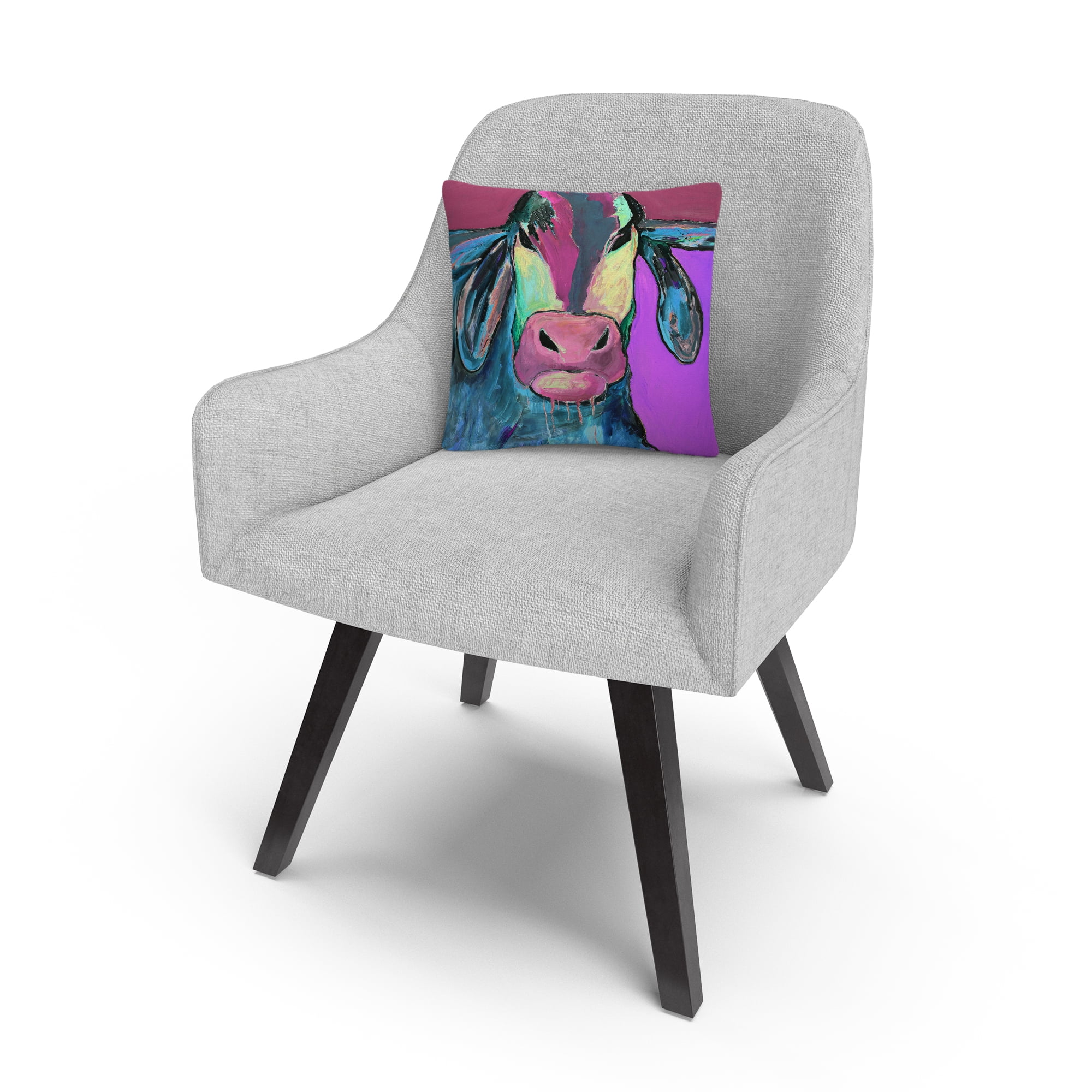 Color Series Bull Drool 2' Animals Pets Painting Bold By Pat Saunders-White 16 X 16 Decorative Throw Pillow