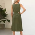 thumbnail image 3 of EQWLJWE Robes d'Été pour Femmes 2023 Liquidation Robes pour Femmes Robe d'Été Décontractée à Manches Courtes avec Boutons et Lacets, 3 of 5