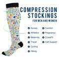 thumbnail image 2 of FORMRS Womens Knee High Socks Casual Long Thick Travel Daily Wear, 2 Pairs, Blue Wildflower Pattern, 2 of 6
