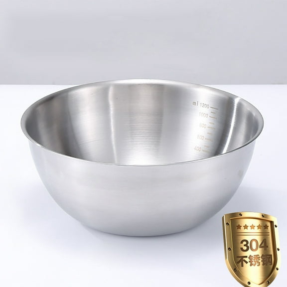 RENACLIPY 304 Stainless Steel Mixing Bowl with Integrated Scale, , Multi-Use Kitchen Bowl for Baking and Cooking