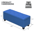 thumbnail image 2 of MoNiBloom 42" Microfiber Ottoman with Storage, Upholstered Bench, Footrest Stool with Button-Tufted for Bedroom, Entryway, Living Room, End of Bed, Navy Blue, 2 of 8