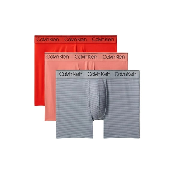 Calvin Klein Micro Stretch 3-Pack Boxer Brief - NB2570 (Molten / Sleet / Crabapple 640, L)