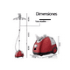 thumbnail image 2 of Plancha De Vapor Vertical Profesional Vaporizador Tela Ropa Color Rojo, 2 of 3