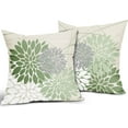 thumbnail image 2 of Sage Green Flower Pillow Covers 16x16 Inch White Dahlia Decorative Throw Pillows Modern Geometry Floral Outdoor Farmhouse Pillowcase Linen Square Cushion Case Decor for Home Sofa Couch Bed, Set of 2, 2 of 6