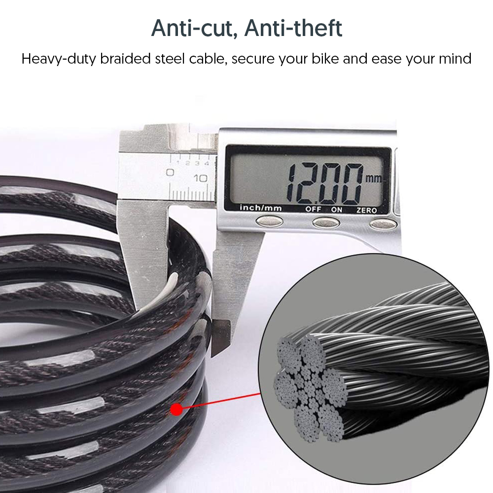 SUGARDAY Bike Lock Cable with 5-Digit Combination photo 6
