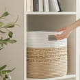 thumbnail image 5 of HBlife Set of 4 Storage Cubes-11 X 10.5 X 10.5 In, Water Hyacinth Cotton Rope Basket with Handles,Brown, 5 of 7