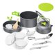 thumbnail image 2 of Eigraketly Paquete de 14 ollas para acampar al aire libre, utensilios de cocina portátiles, antiadherentes, mochileros, lavables, con Kits de desorden para acampar Verde, 2 of 6