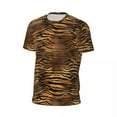 thumbnail image 5 of T Shirt For Men Tiger Print Stripes Glam Black And Gold Fashion Running Short Sleeve Fast Dry Tshirt, 5 of 7