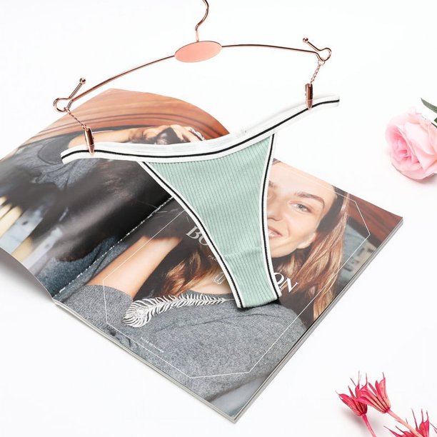 Tanga de mujer, ropa interior sexy de algodón para mujer, pantalones de algodón de cintura baja con rosca para mujer