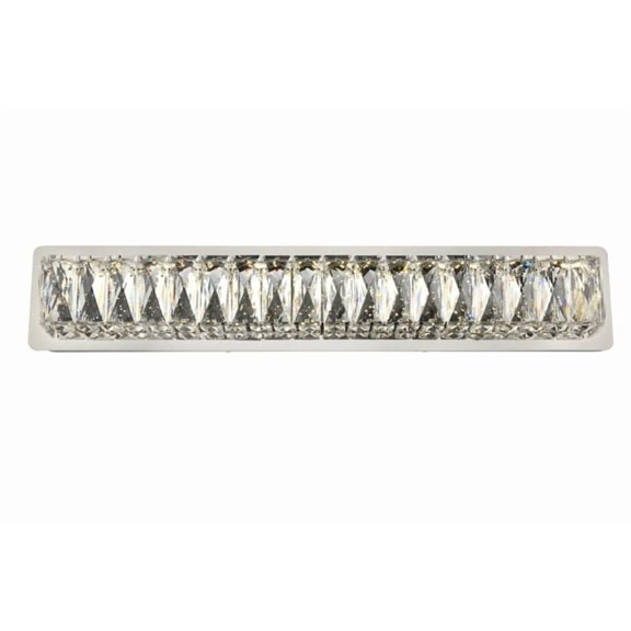 Contemporary Home Decorative Steel Monroe Integrated Led Chip Light Chrome Wall Sconce Clear Royal Cut Crystal -