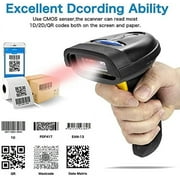 NETUM Bluetooth 2D Barcode Scanner, 2600mAh Wireless QR Bar Code Reader Work for POS Inventory Library Compatible with Smart Phone Tablet Windows Mac(Black)