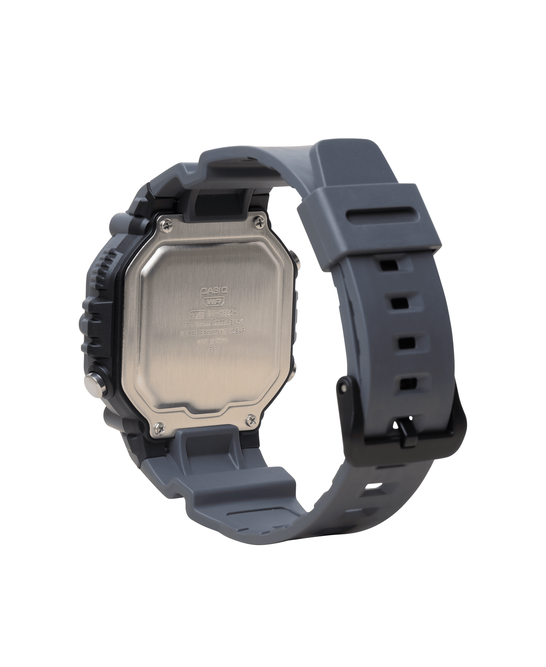 Casio Mens Digital Wristwatch Large Lcd 10-Yr Battery 100M Wr Stopwatch Gray