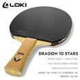 thumbnail image 4 of DRAGON Series Table Tennis Racket Professional Offensive Ping Pong Racket Paddle Bat 5 Wood 2 Carbon 6/7/8/9/10 Stars D-6 Star CS, 4 of 6