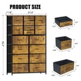 thumbnail image 2 of SogesPower Storage Drawers,Fabric Drawer Dresser with 16 Drawers, Dressers & Chests of Drawers for Closets, Bedroom, Hallway,37.4*11.8*56.5inch,Retro, 2 of 6