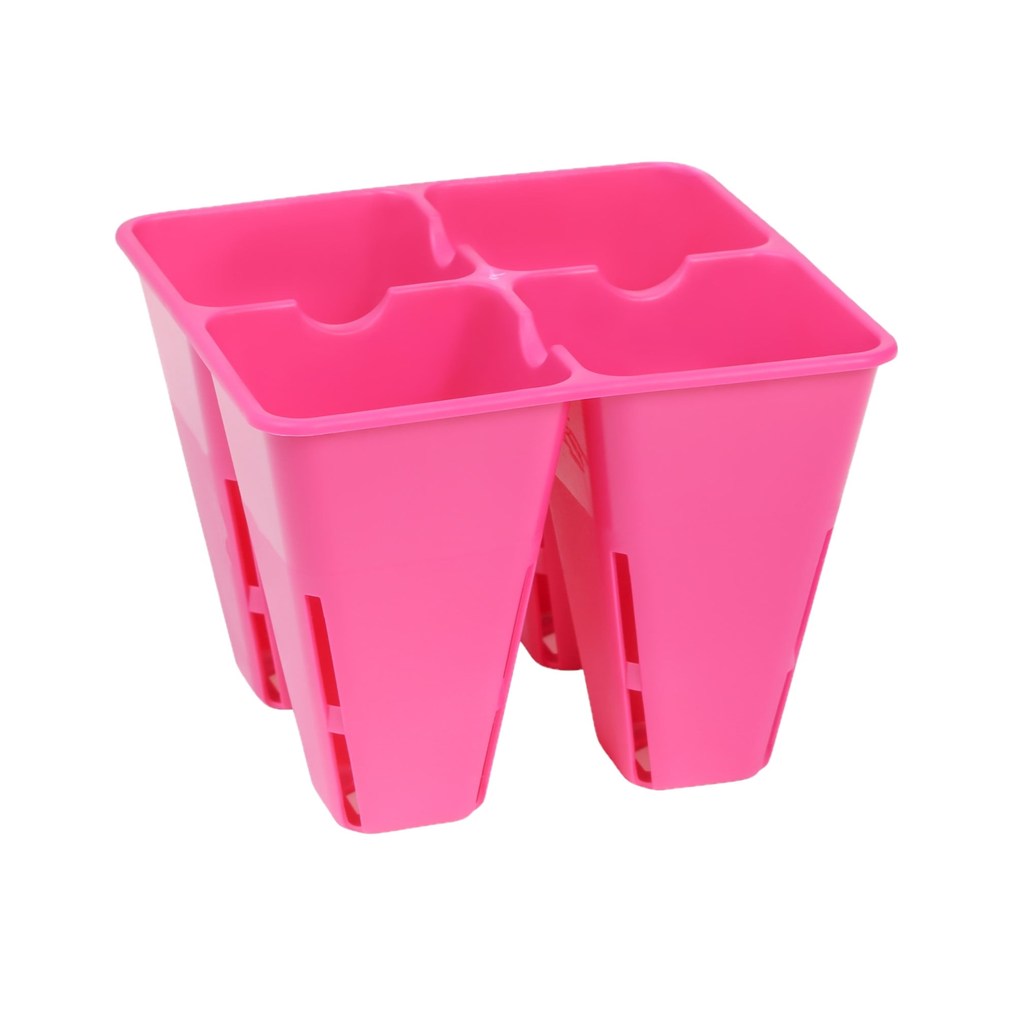 SUNPACK Plastic Seed Starting 4-Cell Square Plug Insert, Magenta, 5" (Pack of 12)