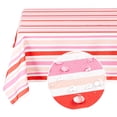 thumbnail image 4 of ZOPZO Waterproof Rectangle Tablecloth, Pink, 60W x 102L Inch, for Dining Room, Kitchen or Party Table, Striped Design, 4 of 9