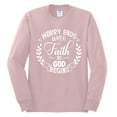 thumbnail image 2 of Wild Bobby Worry Ends When Faith In God Begins Inspirational/Christian Men Long Sleeve Shirt, Light Pink, Large, 2 of 5