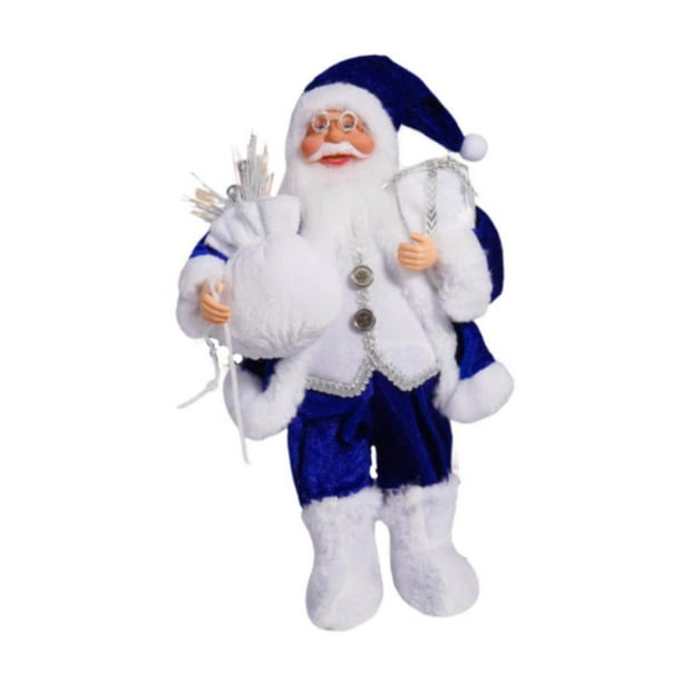 Figura decorativa de Papá Noel, regalo multifuncional, figura de pie navideña para niños. azul