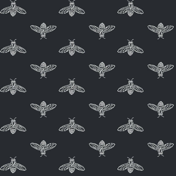 Joules Block Print Bee French Navy Wallpaper