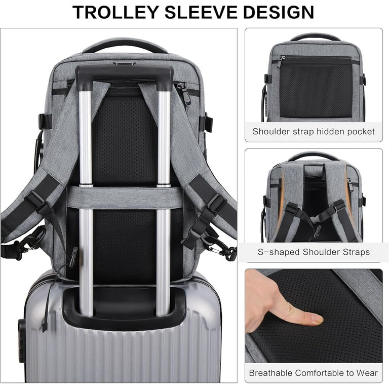 Hafmall Travel Backpack, 18x14x8 Anti-theft, 35L TSA Approved, Carry on for  Business Hiking - Walmart.com