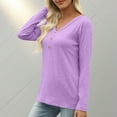 thumbnail image 7 of ClodeEU Womens Long Sleeve Shirts, V Neck Button Henley T Shirts ,Casual Pullover Lightweight Tunic Blouse Purple,Womens Plus XXL, 7 of 7