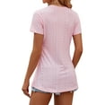 thumbnail image 5 of Hibeli Women's Eyelet Short Sleeve Side Splits Summer Top, 5 of 7