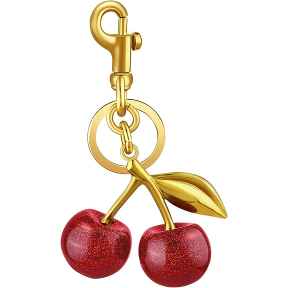 Januofit Cherry Bag Charm Cute Key Chains Cherry Purse Charms for Handbags, Strawberry Keychain Gifts for Women