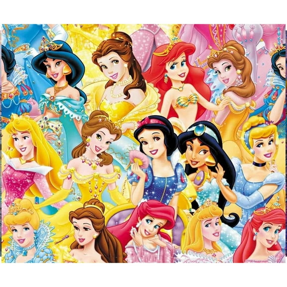 Adult DIY Diamond Painting Set,Princesses Full Round Diamond Diamond Set,5D Wall Painting Art,Gemstone Art Crafts Family Game Gift 15.8x11.8 inches