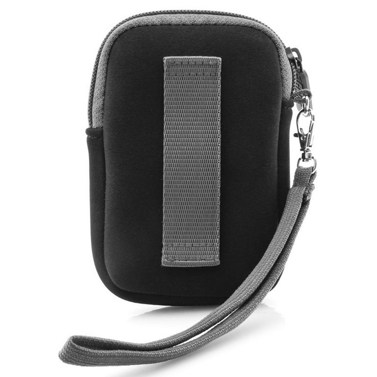 USA GEAR Compact Camera Carrying Bag with Neoprene Cushion Belt Loop Wrist Strap Black