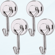 Magnetic Hooks, 100 (Approximately 15 Kg) + Strong Magnet with Hook for Fridge, Heavy Duty Cruise Hook for Ceiling, Magnetic Hanger Metal Hook for Towel, Cup, Wall(White, Pack of 4/8) (4PCS)