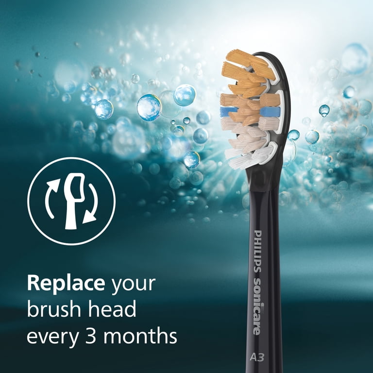 Philips Sonicare Premium A3 Black Toothbrush Heads, 2-pk, Plaque